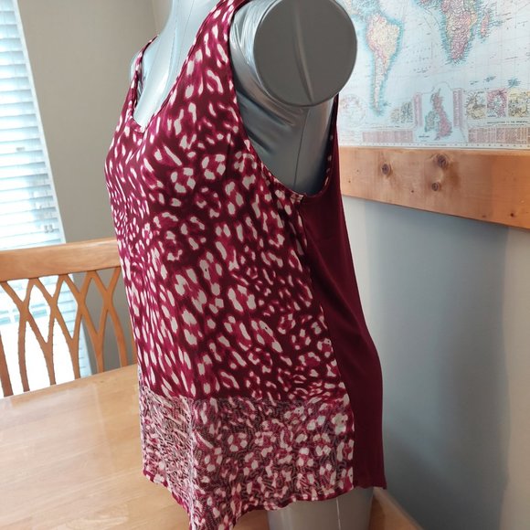 Juicy Couture Women's Tank Top Leopard Print Sequined Dark Fuchsia Small - Picture 5 of 10